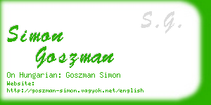 simon goszman business card